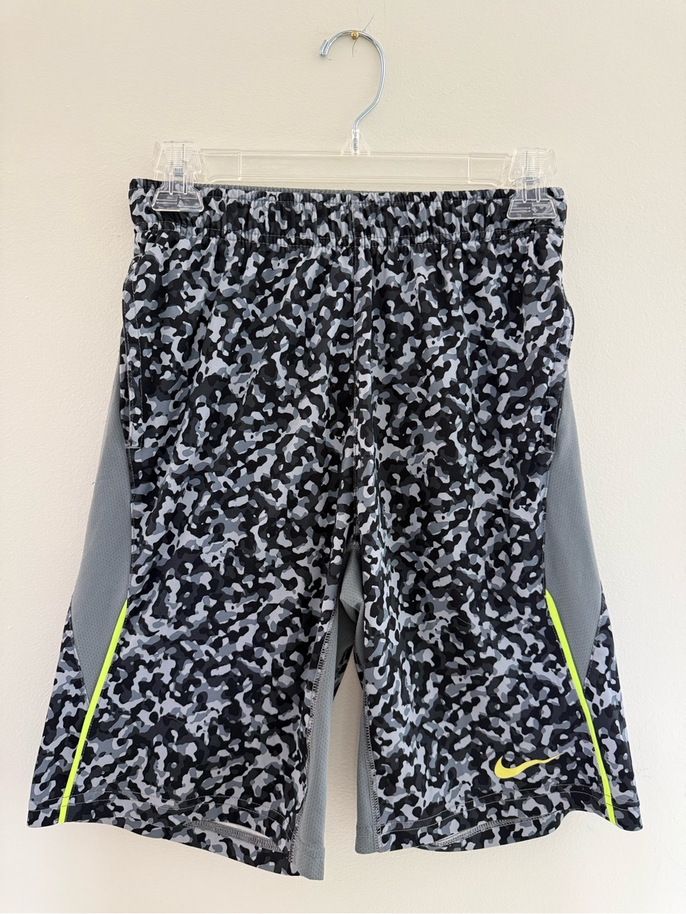 Boys Athletic Shorts - Gray Camo
